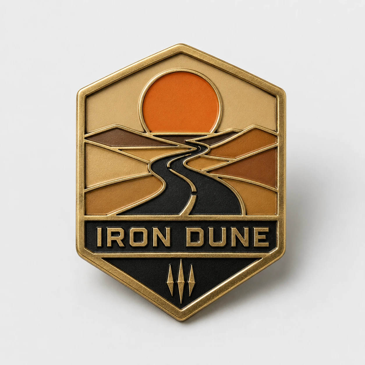 Illustrative die-struck lapel pin design